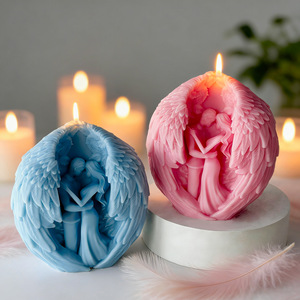 Figurine de couple en forme d'aile d'ange, bougie parfumée, bougie en cire d'aromathérapie coulée à la main, pour cadeau de mariage - Product Image 4