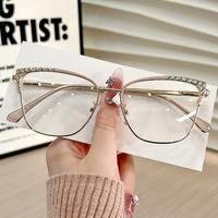 Kacamata Optik Wanita Anti-Cahaya Biru Gaya Retro Cat Eye Trendi 2026, Pelindung Mata dari Sinar Biru, Kacamata Komputer