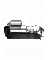 Étagère de rangement de cuisine moderne en fer, double couche, pour vaisselle et bols, étanche, réglable, durable, portable, de type sur pied