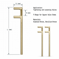 Clé à valve F anti-étincelles 450 mm, clé à molette de valve de type F sans étincelles, clé à molette de type F en bronze d'aluminium
