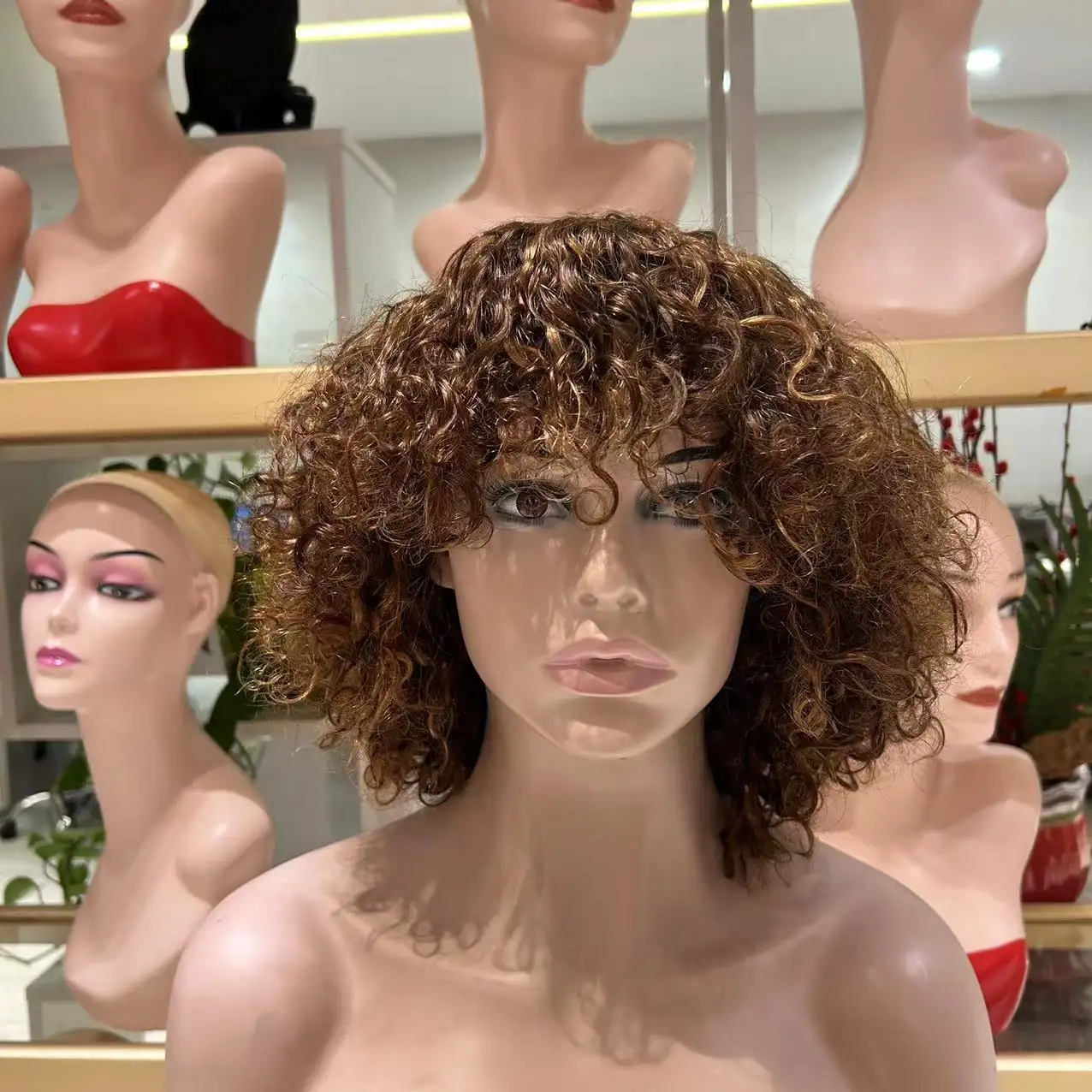 Ghrehair o mais alto grau 100% Chinês Original Virgem Cabelo humano testa franja bob perucas encaracoladas para mulher