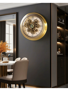 Nuevo Reloj de Pared Mecánico Rústico de Lujo Armens, de Metal, de Una Sola Cara, con Engranajes Móviles Reales, Funcionamiento Silencioso, Estilo Antiguo para Sala de Estar - Product Image 3