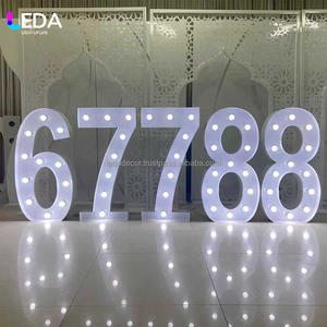 LEDA Hot Sale Modern Metal Marquee Giant Number with White <b>LED</b> <b>Bulb</b> Signs Stage for Wedding Party Events <b>Decoration</b> - Product Image 3