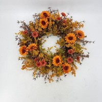 Fleurs artificielles d'automne, décoration d'intérieur, couronne d'automne