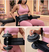 Ceinture de poussée de hanche durable avec double boucle pour haltères, kettlebells et plaques de poids, pour femmes/hommes, équipement d'entraînement des fessiers