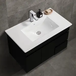 OVS lavatório de banheiro retangular de design sofisticado, pia de banheiro luxuosa com forma quadrada, lavatório de mão, pia de banheiro com vaidade