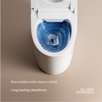Toilette intelligente de luxe monobloc, à poser au sol, avec bouclier en mousse, chasse d'eau automatique, siège chauffant, télécommande, toilette intelligente moderne avec bidet