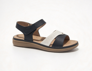 Sandalias de Mujer con Tira en T, Cierre de Hebilla en el Tobillo, Punta Abierta, Transpirables, Suela Plana de Goma, Zapatos de Verano - Product Image 2