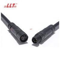 Connecteur M8 personnalisé d'usine LLT, fiche mâle/femelle 2, 3, 4, 5 broches, étanche IP67/IP68 pour capteur LED et éclairage extérieur