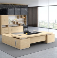 Bureau de direction moderne Bureau de luxe Mobilier de bureau pour PDG Bureau de direction en bois en forme de L