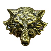 Nouvelle Boucle de Ceinture Rétro Tête de Loup 3D, Alliage Bronze Antique Vintage, Style Western Cowboy, pour Hommes, Accessoire de Ceinture pour Jeans