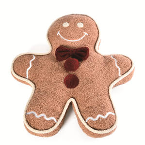 Cama de Lujo para Mascotas con Forma de Hombre de Jengibre Navideño, Adorable Cama para Perros y Gatos con Collar y Lazo - Product Image 4