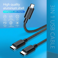 Cable de Carga USB 3 en 1 de Alta Velocidad, Carga Rápida de 3A, Protección Inteligente con IC, Cable de Datos Multipuerto con Trenzado de Nailon para iPhone