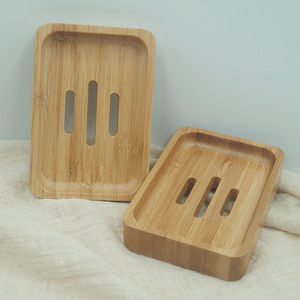 Jabonera cuadrada simple de bambú para uso hotelero, de una sola capa de bambú y madera, jabonera de estilo japonés con drenaje para el hogar - Product Image 2
