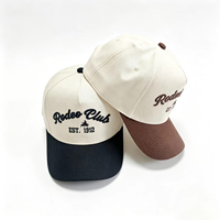 Casquettes de baseball sportives bicolores en coton à 5 panneaux avec visière incurvée, brodées sur mesure OEM, pour la course en extérieur, style « Dad Hat », vente en gros