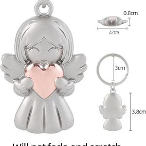 سلسلة مفاتيح على شكل قلب للأطفال، هدية حماية وحظ، مصنوعة من سبائك الألومنيوم، تصميم عصري، قلادة للحقائب - Product Image 3