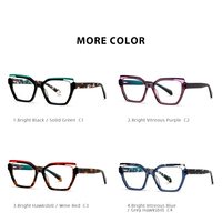 Montures de lunettes en acétate pur laminé de couleur mélangée avec logo personnalisé de conception de luxe personnalisées pour unisexe