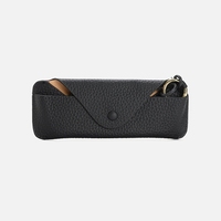 Cuir véritable Logo personnalisé Soft Portable Hang on the Neck Sunglass Holder Leather Pouch Eyeglass Bag Eyewear Case Glasses Cover
