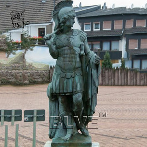 BLVE Urban Square Landscape Decoration soldato romano in bronzo a grandezza naturale con spada e statua di scudo di Hoplite - Product Image 5