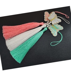 Embroidered Silk Tassel Korean Traditional Norigae Butterfly Pendant Cultural Souvenir Pearl Ornament <b>Bag</b> <b>Charm</b> Fashion - Product Image 1