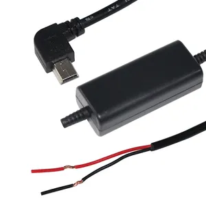 Convertisseur Micro USB/DC pour caméra de tableau de bord, 3.5Mm, 12V 24V à 5V 2,5 a, Kit rigide