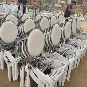 Chaise <span class=keywords><strong>de</strong></span> mariage en acier doré pour banquet, chaise <span class=keywords><strong>de</strong></span> fête en métal, chaise <span class=keywords><strong>de</strong></span> <span class=keywords><strong>trône</strong></span> – Vente chaude, prix abordable, vente en gros - Product Image 1