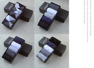 5 أزواج أزياء رياضية شريط مخصص للرجال رجال الأعمال الأسود طاقم عالية الجودة الرجال الجوارب الرجال القطن اللباس الجوارب - Product Image 4