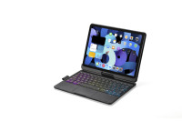 Casing Keyboard TPU Transparan 360 Derajat Putar dengan Touchpad RGB Backlit untuk iPad Generasi ke-11 A16 2025  Penutup Bluetooth