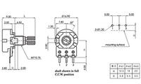 50K Potentiomètre Résistances Variables 3 Bornes Audio 50K Potentiomètre Rotatif Longueur 15Mm Wh148 Potentiomètre Rotatif