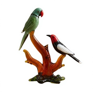 Nuevo adorno artesanal de cristal de Murano soplado a mano, estilo Art Deco, con diseño de loro, para decoración del hogar en Diwali y bodas. - Product Image 1