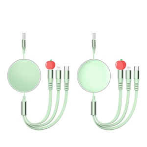 Chất Lượng Cao Thực 120W Có Thể Thu Vào Loại C Micro USB Pd Siêu Nhanh Sạc Cáp Dữ Liệu 3-In-1 Cho iPhone Samsung - Product Image 4