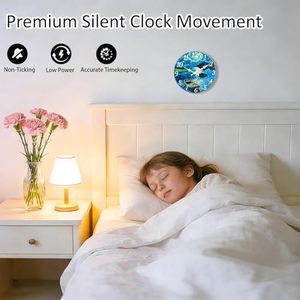 Reloj de Pared Analógico Silencioso de Vidrio Templado de Cuarzo Premium con Números Grandes, Diseño Minimalista para Dormitorio, Sala de Estar, CE RoHs - Product Image 5