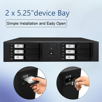 Unestech Aluminium 3-Bay SATA SAS Hot-Swap Backplane 3,5 Zoll HDD Mobile Rack Gehäuse für 5,25-Zoll-Laufwerksschacht