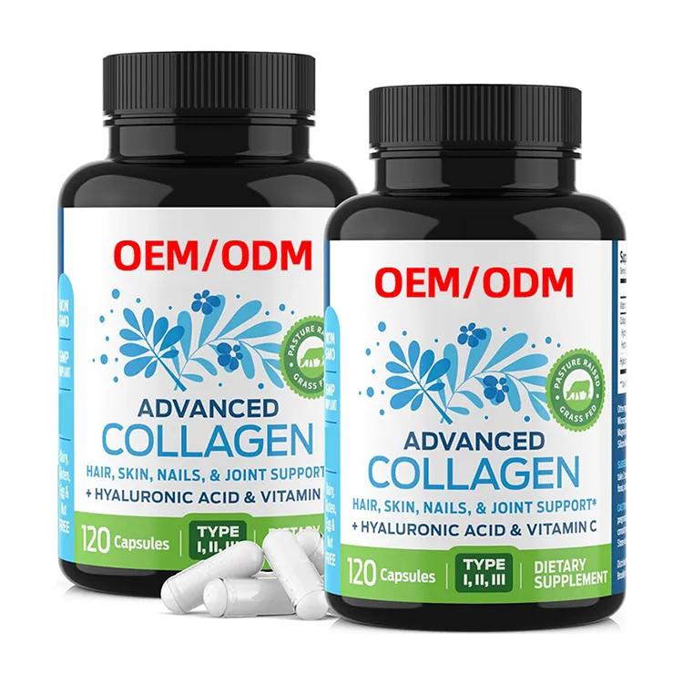 240 Kapseln Multi-Kollagen-Kapsel Peptide hydrolisiertes Kollagen-Supplements Multi-Kollagen-Pillen mit Hyaluronsäure Vitamin C