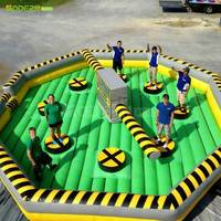 Machine à sauter interactive multi-joueurs avec obstacles, château gonflable pour parc gonflable