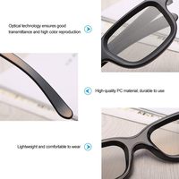 Lunettes 3D polarisées tendance pour cinéma RealD, matériel VR stéréoscopique, taille adulte noire avec écran virtuel de 50 à 80 pouces