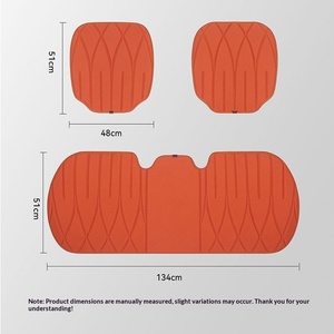 Housse de siège de <span class=keywords><strong>voiture</strong></span> respirante en fibre de charbon de bambou, kit trois pièces, protection confortable pour siège, tapis pour toutes les saisons, intérieur de véhicule - Product Image 3