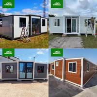 Maison conteneur extensible de 40 pieds, maison mobile de luxe avec structure en acier, système de chambre coulissante, cuisine et salle de bain entièrement équipées