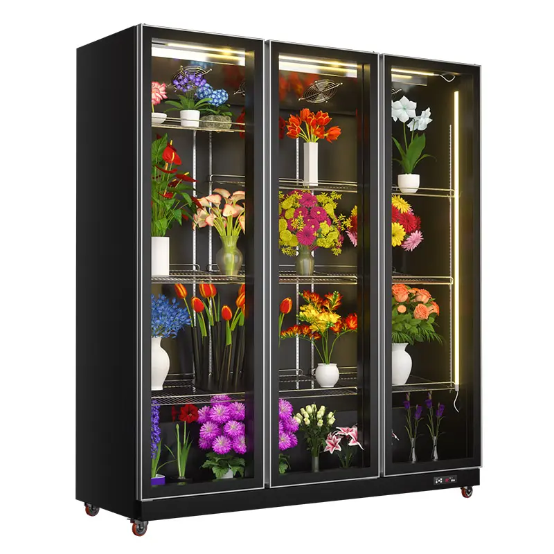 Soğutucu çiçek ekran buzdolabı kullanılan vitrin buzdolapları çiçekler için