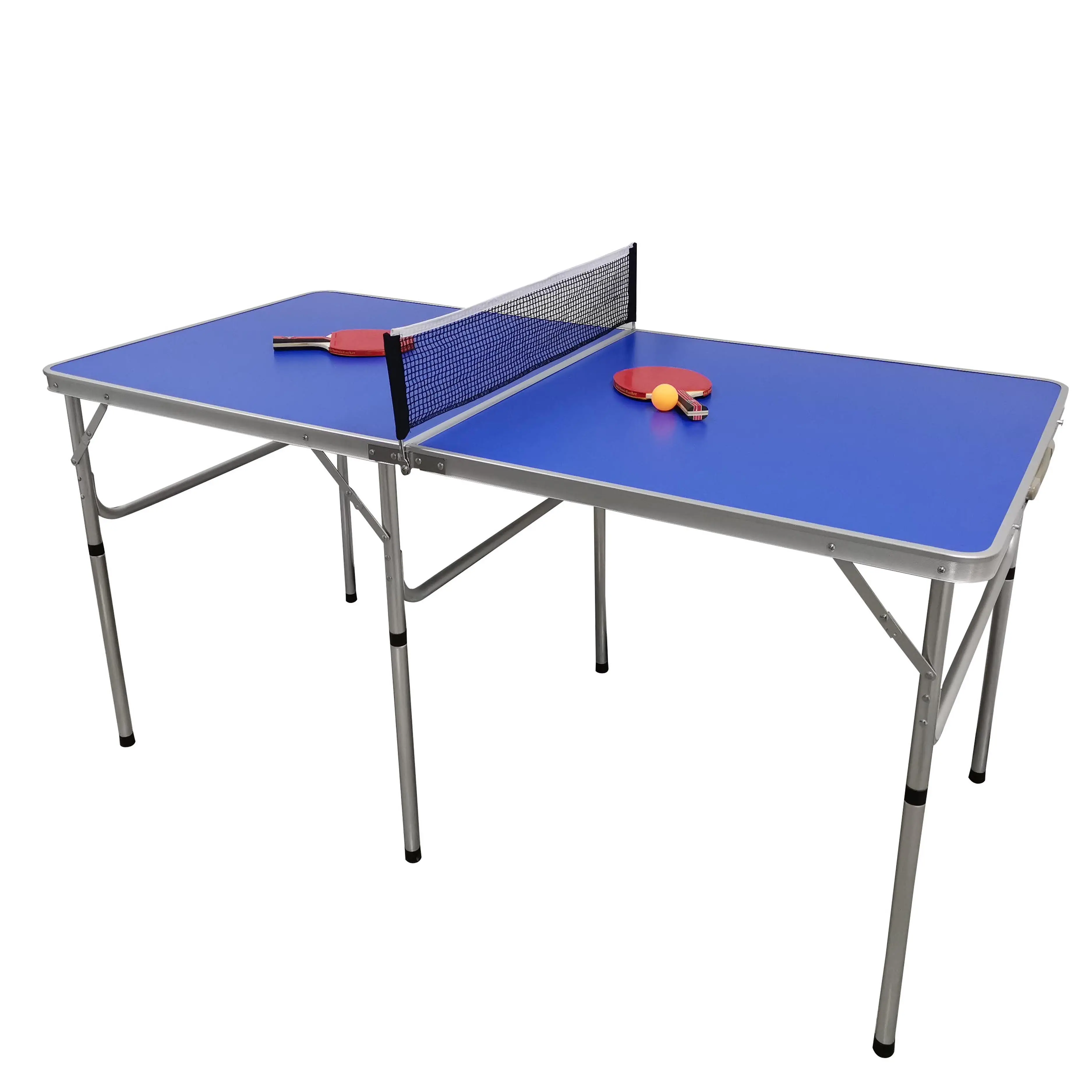 Portable Ping Pong Table, Folding Table Tennis Table Game Set with Net, 2 Table Tennis Paddles and 3 Balls fo