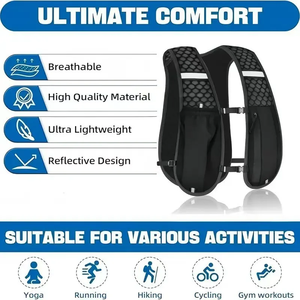 Chaleco de Hidratación para Correr, Ajustable, Ligero y Reflectante, para Hombres y Mujeres, Ideal para Maratón - Product Image 4