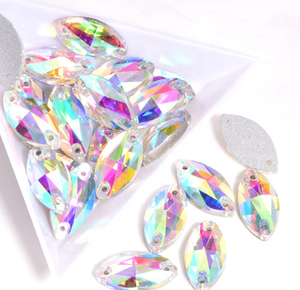 Di modo Variopinto AB Horse Occhi di Cristallo di Vetro sew-on stone Doppio foro di <span class=keywords><strong>pietra</strong></span> di vetro per gli accessori di Abbigliamento - Product Image 5