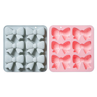 Moule en silicone antiadhésif à motif nœud papillon, de qualité alimentaire, réutilisable, mignon, magnétique, pour chocolat, bonbons et glaçons DIY