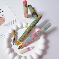 Stylo plume de luxe en plastique Majohn S9 avec tête remplaçable, pointe en acier inoxydable, boîte cadeau pour l'écriture