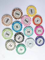 Ensemble de jetons de poker professionnels en céramique argileuse Texas Birdcage de 14 g