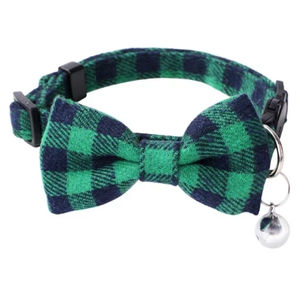 PUPE Modern Cartoon Multi Color Small Cat & <b>Dog</b> Training Collar <b>Bow</b> Tie Bells Soft Adjustable Breakaway Buckle Corduroy Ribbons - Product Image 3