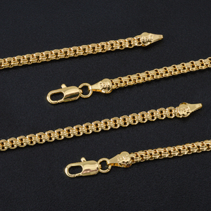 Collares finos de moda unisex al por mayor, ligeros, de diseño idéntico, tamaños variados, con eslabones dorados tipo caja de palomitas de maíz. - Product Image 3