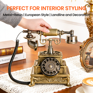 <span class=keywords><strong>Téléphone</strong></span> d'hôtel rétro vintage, <span class=keywords><strong>téléphone</strong></span> <span class=keywords><strong>rotatif</strong></span> <span class=keywords><strong>à</strong></span> <span class=keywords><strong>cadran</strong></span>, <span class=keywords><strong>téléphone</strong></span> fixe filaire <span class=keywords><strong>à</strong></span> l'ancienne, style antique européen, décoration d'intérieur, cadeau - Product Image 2