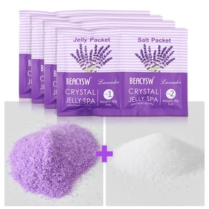 Sel de bain de pieds fait <span class=keywords><strong>maison</strong></span> à la lavande, cristaux de gelée de sel en poudre pour adoucir et blanchir, cristaux de bain de pieds DIY - Product Image 3