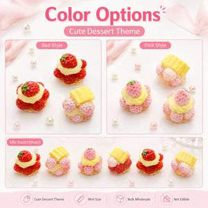 คาโบชองเค้กครีมสตรอว์เบอร์รี 3 มิติ ขายส่ง ของตกแต่งขนมหวานปลอม DIY กาววิปครีม อุปกรณ์ตกแต่งเดโคเดน - Product Image 6